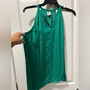 Cabi green silky sleeveless blouse